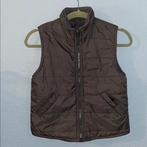 Zigzag Gray kids puffer vest reversible. 7/8